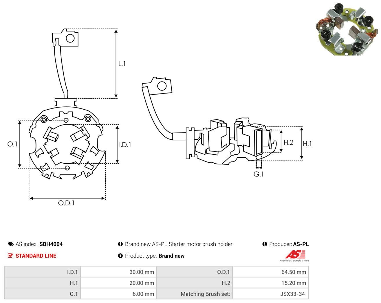 Porta-escovas do motor de arranco As-pl SBH4004 preço, a partir de 11,23 USD