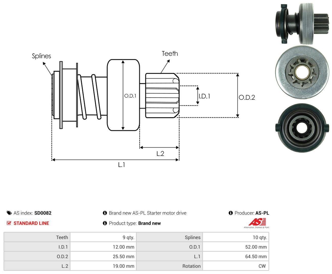 Roda-livre do motor de arranco para Mercedes 100  631
