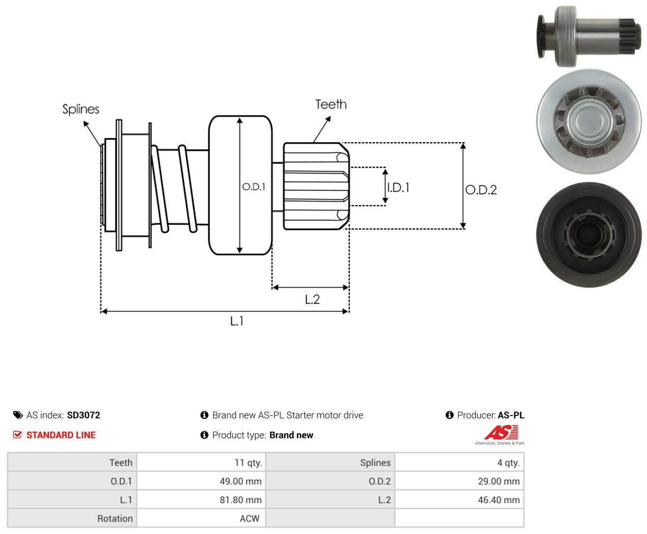  Roda-livre do motor de arranco KIA Sorento I SUV (JC) (2006 - 2011) I