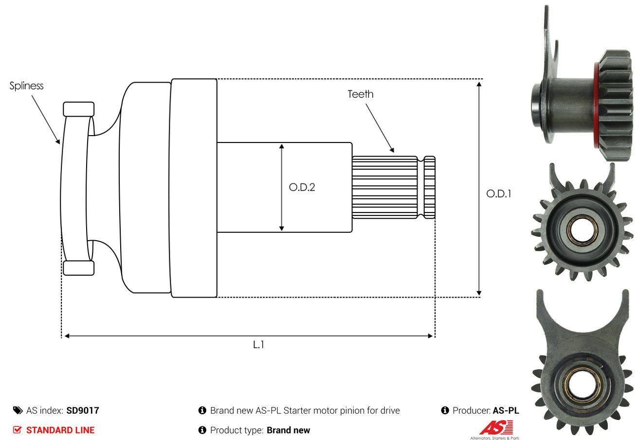 Compre SD9017 As-pl Roda dentada do motor de arranco