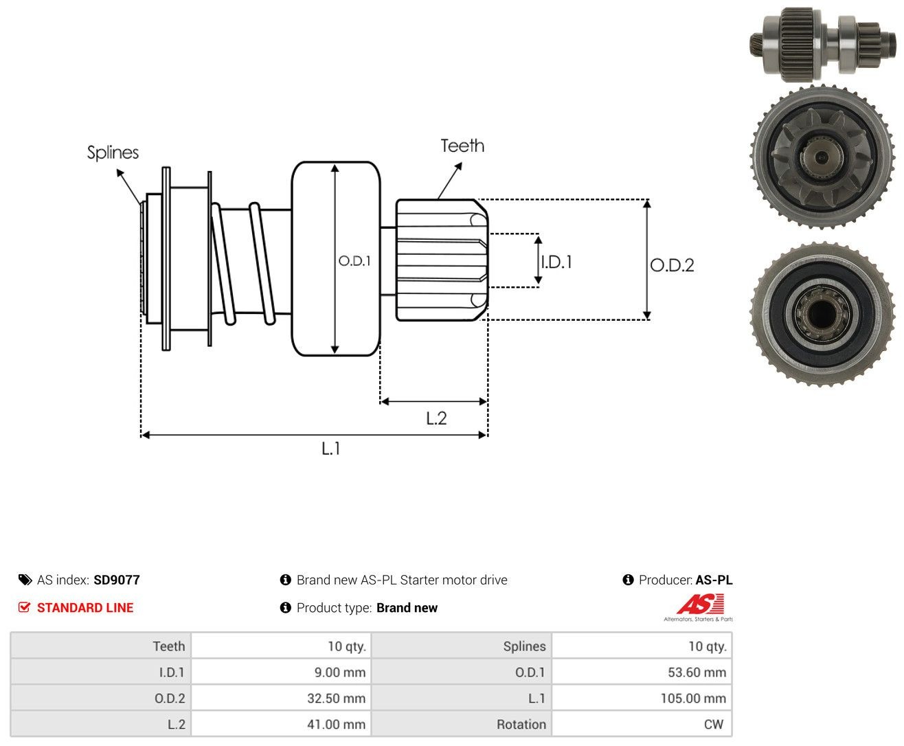  Roda-livre do motor de arranco KIA Carnival I monovolume (UP) (1999 - 2001) I