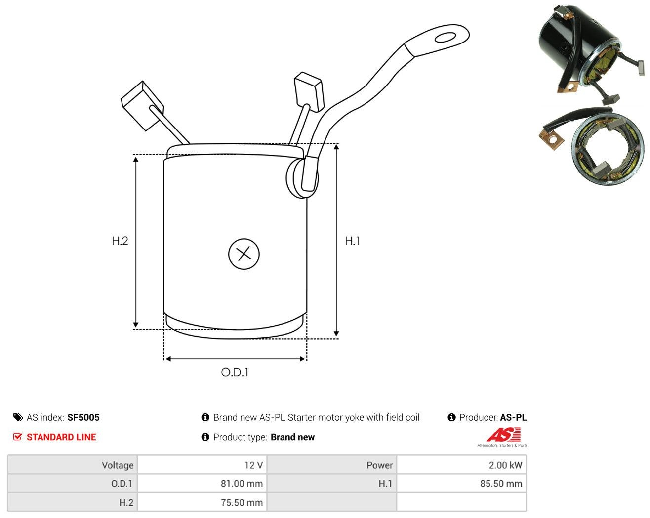Enrolamento do motor de arranco, estator M800T43972 Mitsubishi