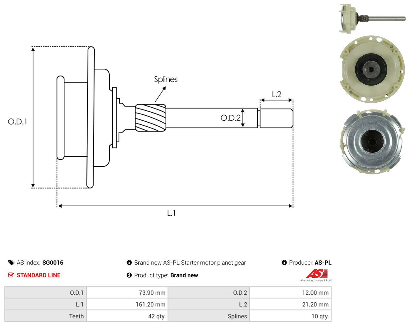 Redutor do motor de arranco As-pl SG0016 preço, a partir de 34,12 USD