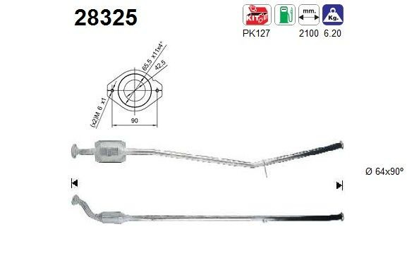 Convertidor - catalisador Peugeot 205 preço, a partir de 253,74 USD