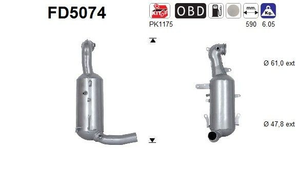 FD5074 AS/Auto Storm Filtro de partículas do sistema dos gases de escape