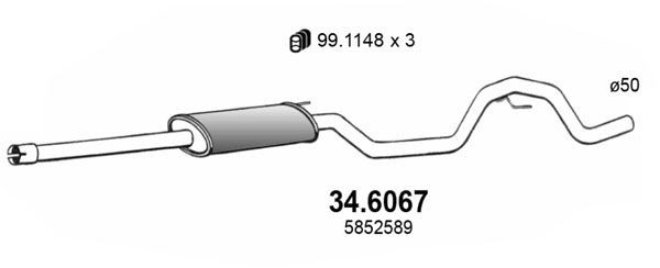 Compre 13228529 General Motors Silenciador, parte central