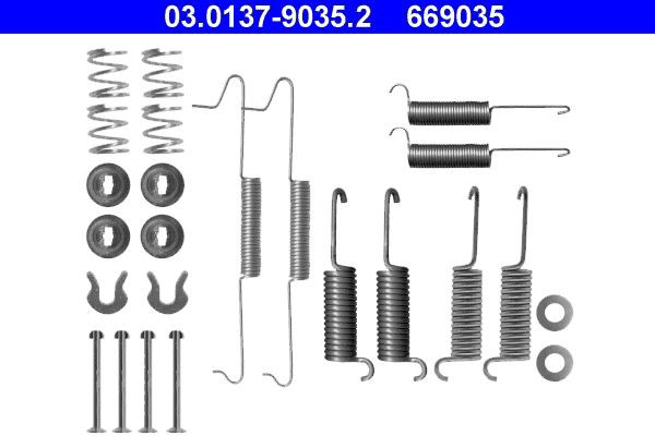 Kit de montagem das sapatas traseiras de tambor Volkswagen Transporter T3 24, 25, 251