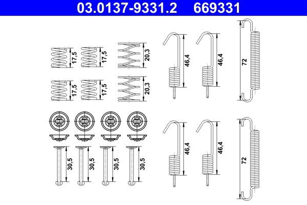 Compre Kit de montagem das sapatas traseiras de tambor Hyundai Accent 3