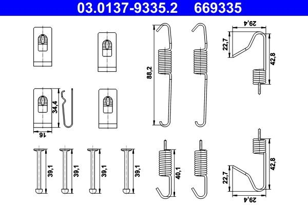 Kit de montagem das sapatas traseiras de tambor Nissan JUKE JPN F15