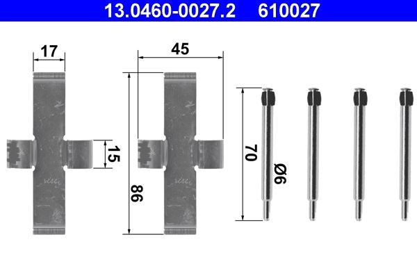 Kit de molas de fixação de sapatas de disco dianteiras para Mercedes E  W123