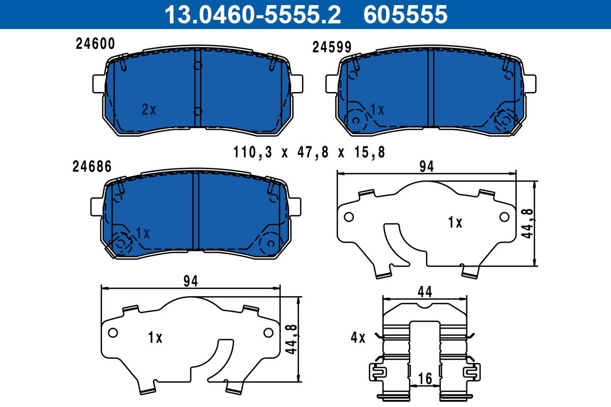 Compre Sapatas do freio traseiras de disco KIA Sorento 3