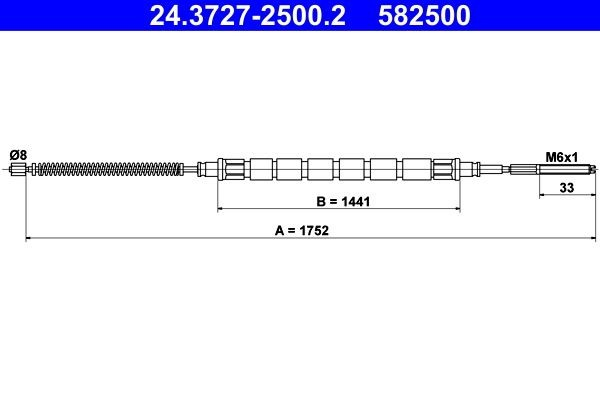  Cabo traseiro direito/esquerdo do freio de estacionamento Skoda Felicia I hatchback (791, 6U1) (1994 - 1997) I