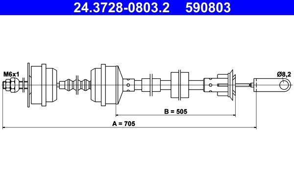  Cabo de embraiagem Peugeot 205 I hatchback (741A, C) (1983 - 1987) I