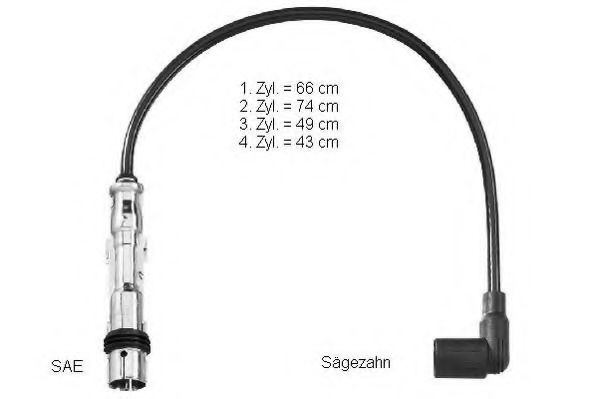 Fios de alta voltagem, kit Volkswagen Polo IV sedan (9A4) (2002 - 2009) IV