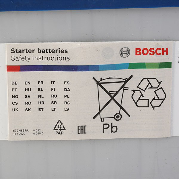 Bateria recarregável (PILHA) 0092S4E400 Bosch