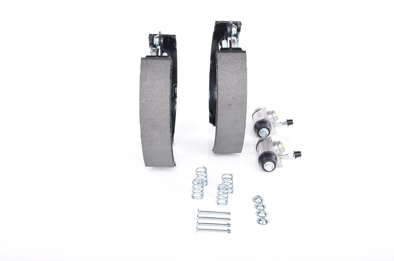 Sapatas do freio traseiras de tambor, montadas com cilindros, kit 0204114546 Bosch