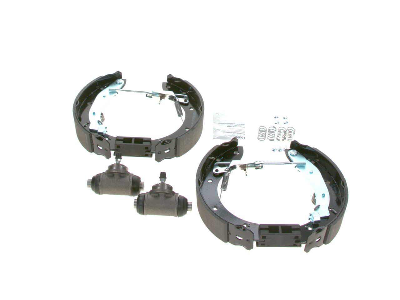 Sapatas do freio traseiras de tambor, montadas com cilindros, kit 0204114556 Bosch