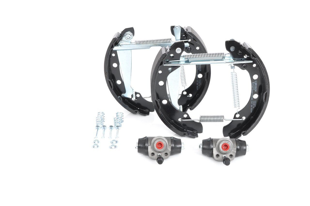 Sapatas do freio traseiras de tambor, montadas com cilindros, kit 0204114579 Bosch