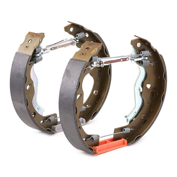 0204114678 Bosch Sapatas do freio traseiras de tambor, montadas com cilindros, kit