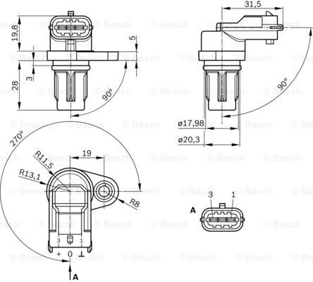Compre 0232103097 Bosch Sensor de posição da árvore distribuidora