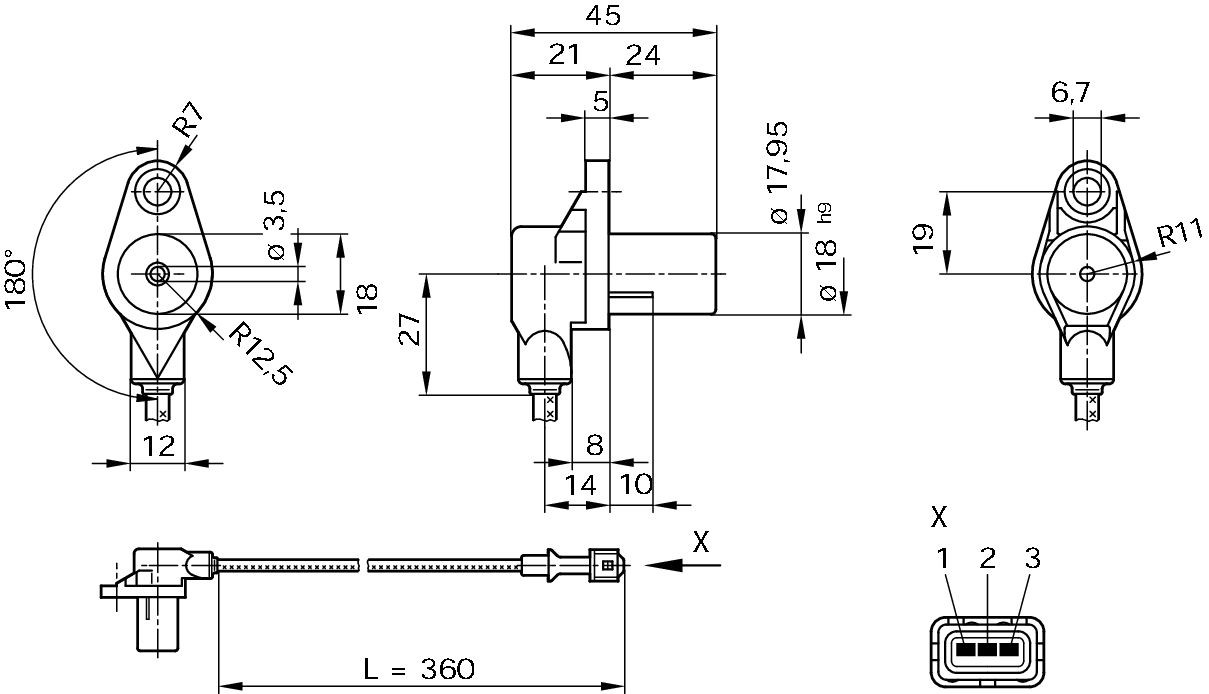 Sensor de posição (de revoluções) de cambota Bosch 0261210104