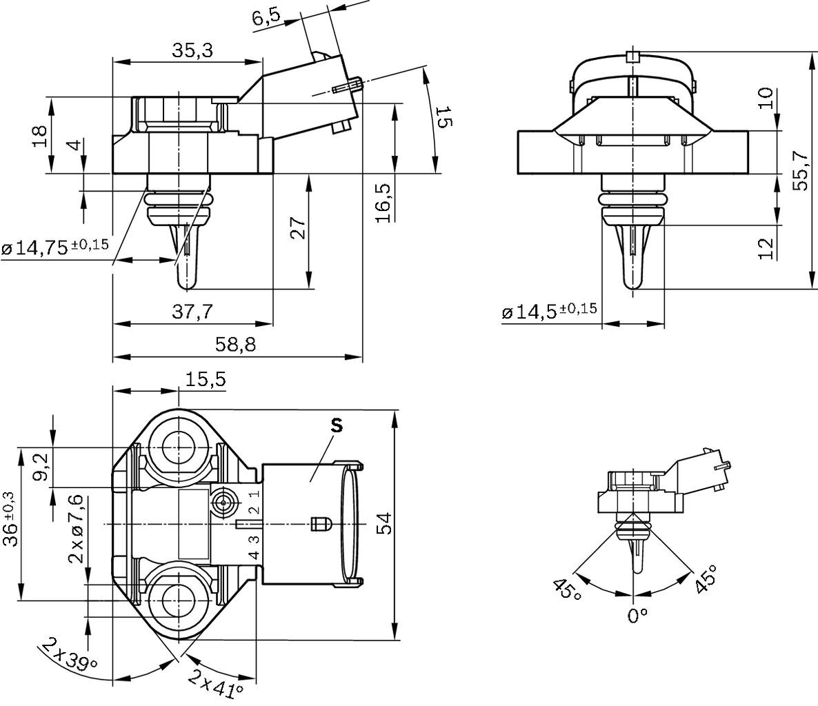 0261230145 Bosch Sensor de temperatura de combustível