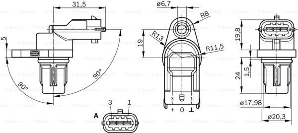 Compre 0281002667 Bosch Sensor de posição da árvore distribuidora