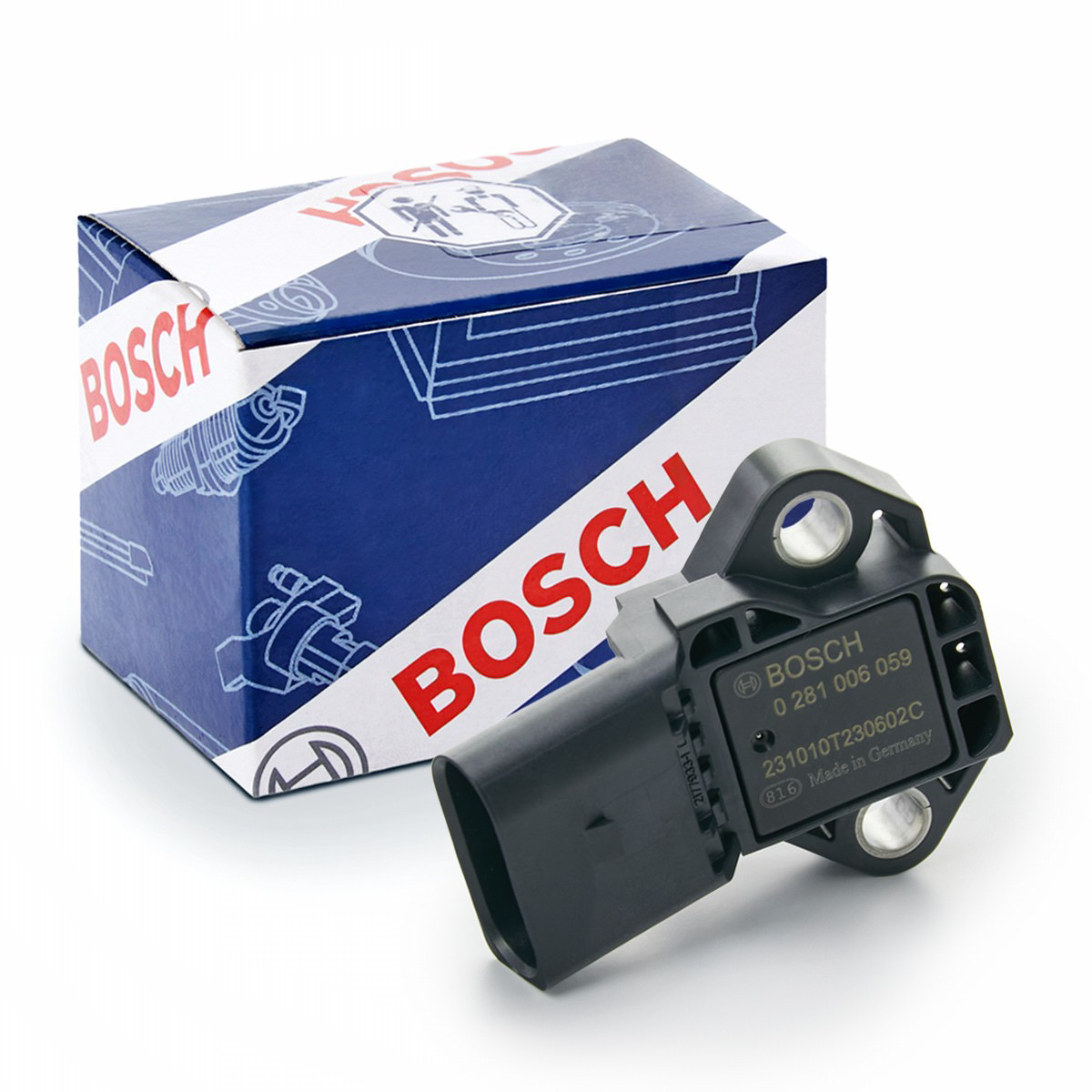 Compre 0281006059 Bosch Sensor de pressão de supercompressão