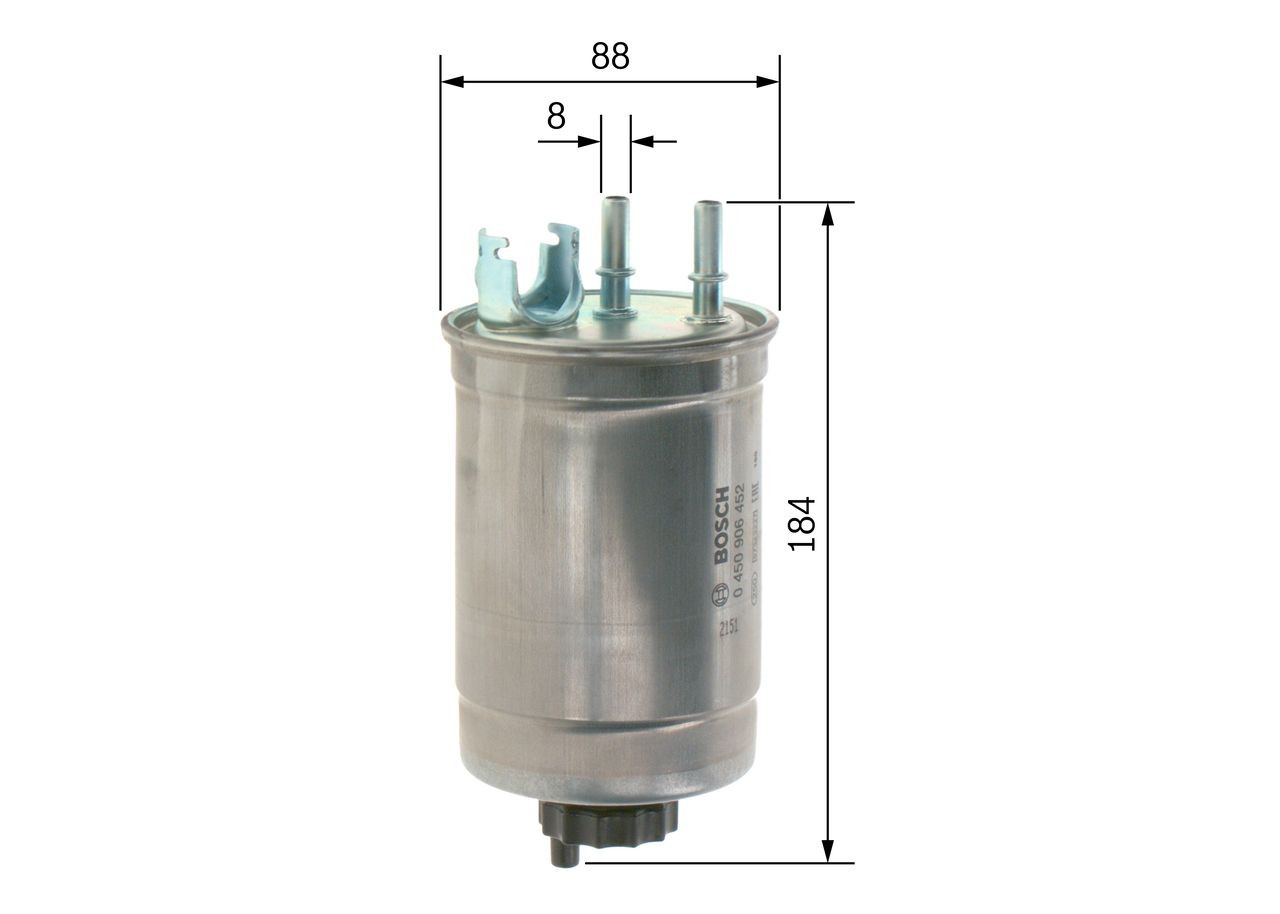 Filtro de combustível 0450906452 Bosch