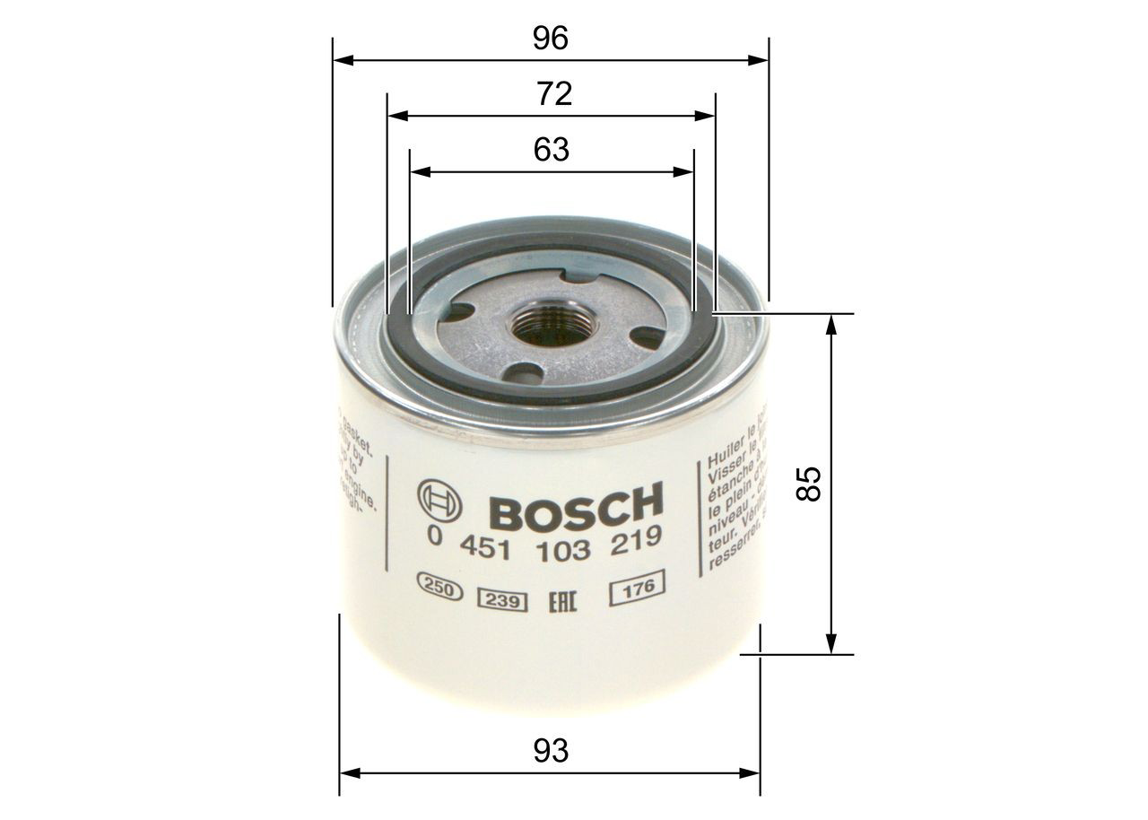 Compre 0451103219 Bosch Filtro de óleo