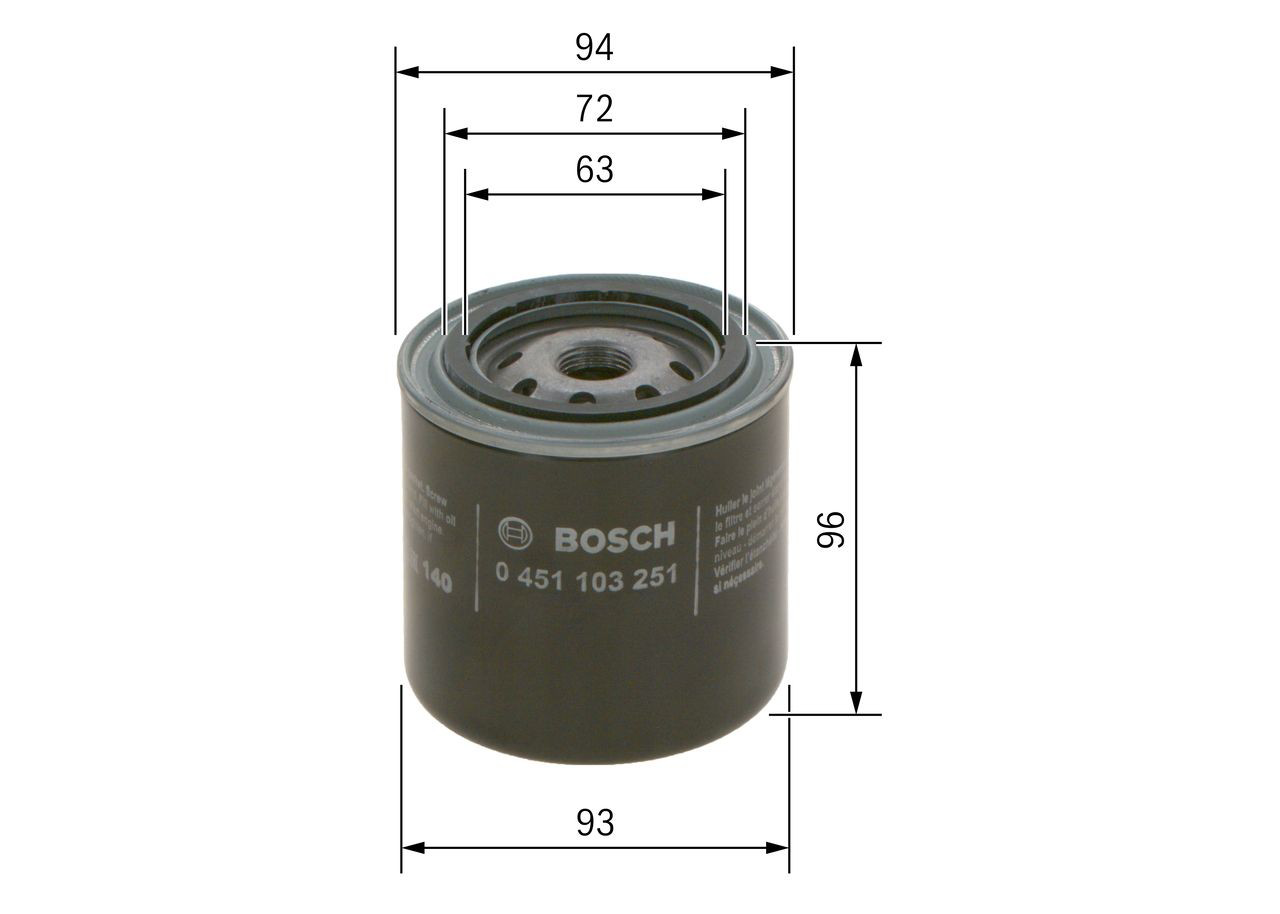 Filtro de óleo 0451103251 Bosch