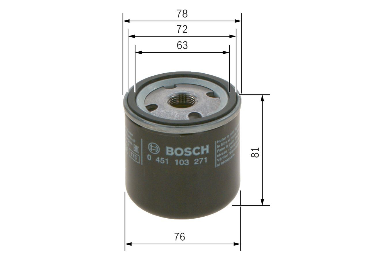 Filtro de óleo 0451103271 Bosch