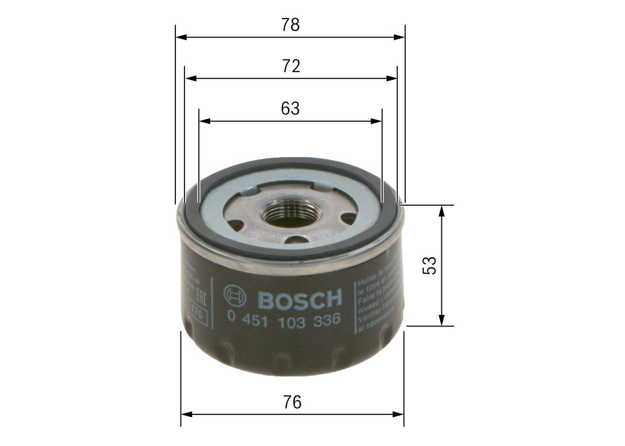 Filtro de óleo 0451103336 Bosch