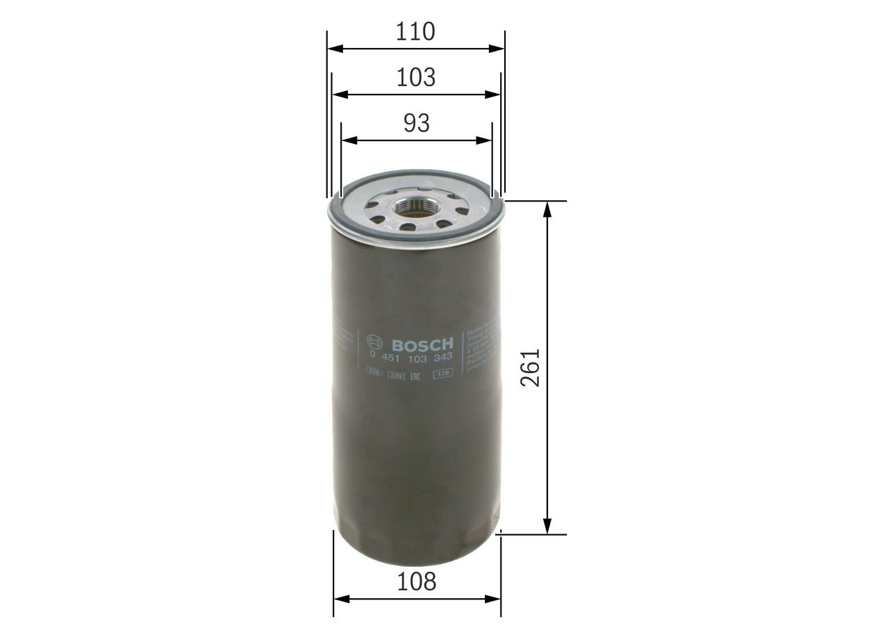Filtro de óleo 0451103343 Bosch