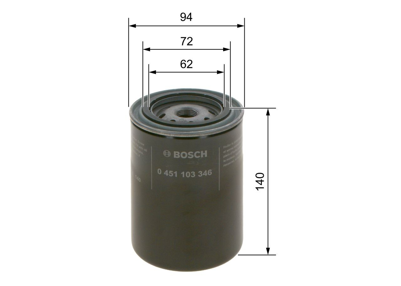 0451103346 Bosch Filtro de óleo