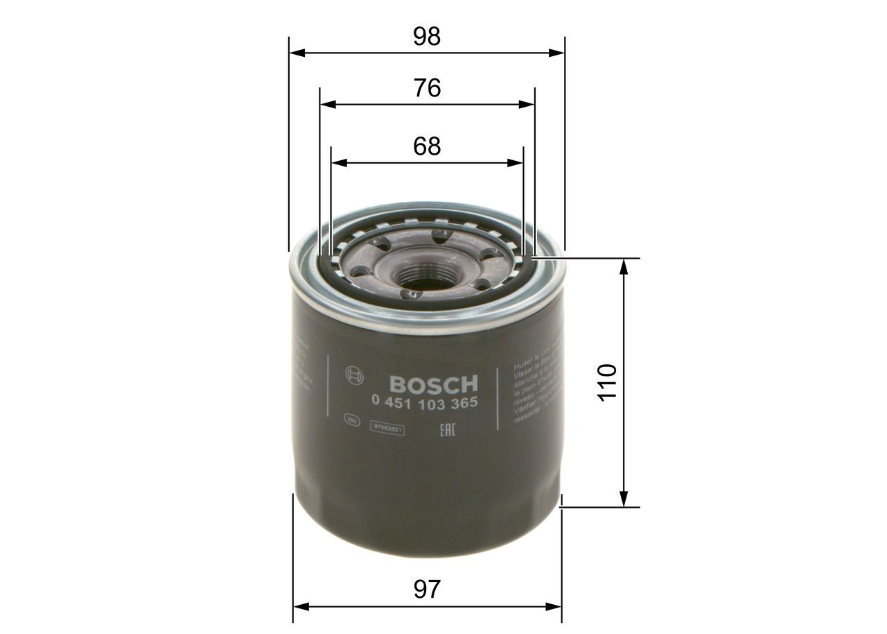 Filtro de óleo 0451103365 Bosch