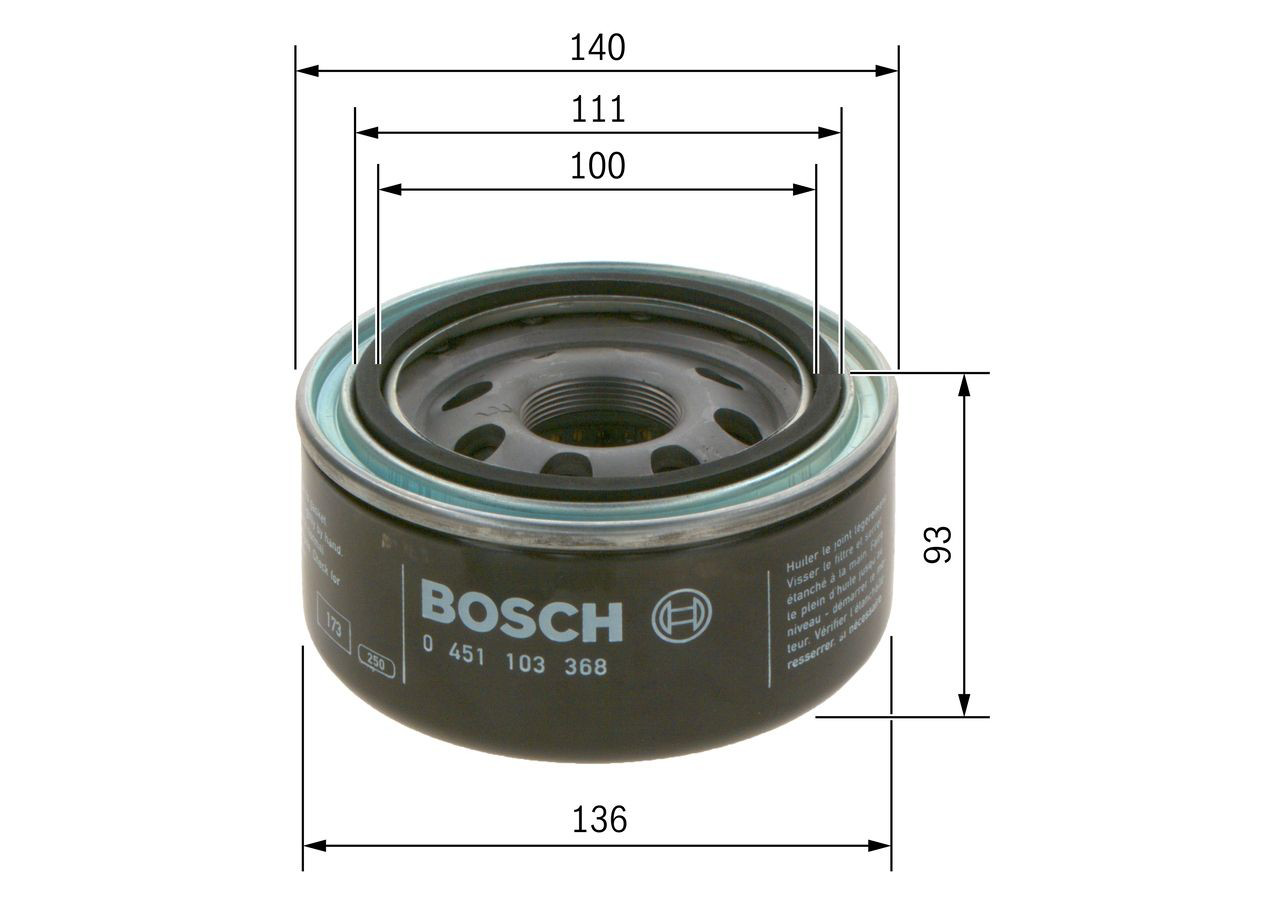 Filtro de óleo 0451103368 Bosch