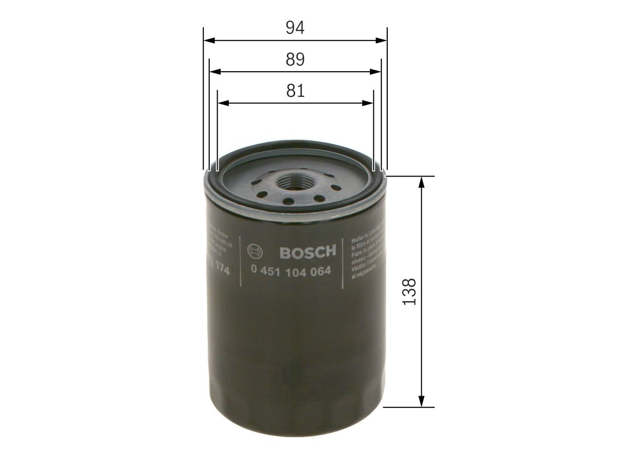 Filtro de óleo 0451104064 Bosch