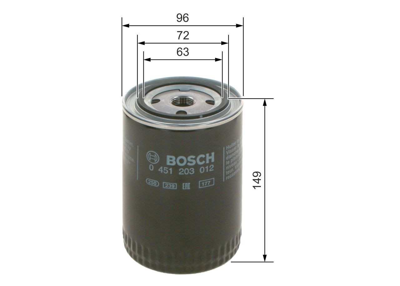 Filtro de óleo 0451203012 Bosch