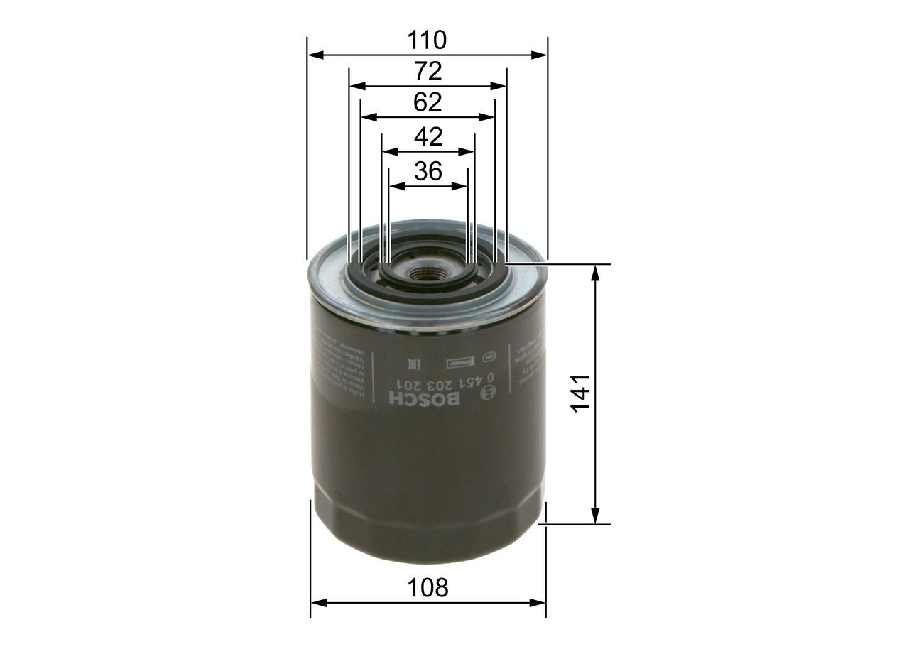 0451203201 Bosch Filtro de óleo