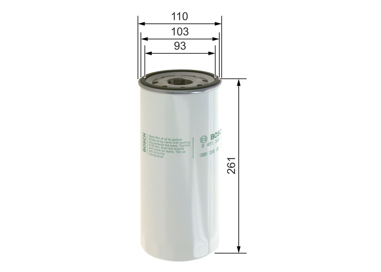 0451300003 Bosch Filtro de óleo
