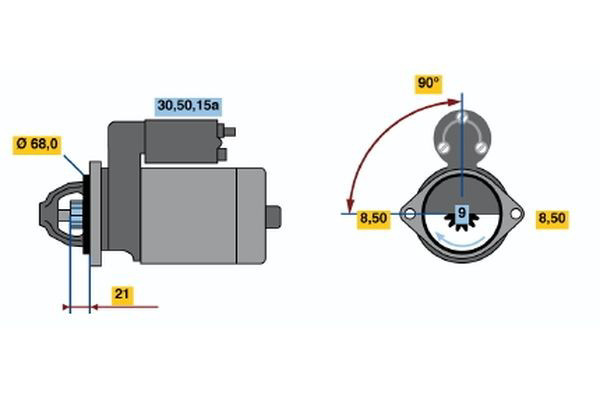 0986014860 Bosch Motor de arranco