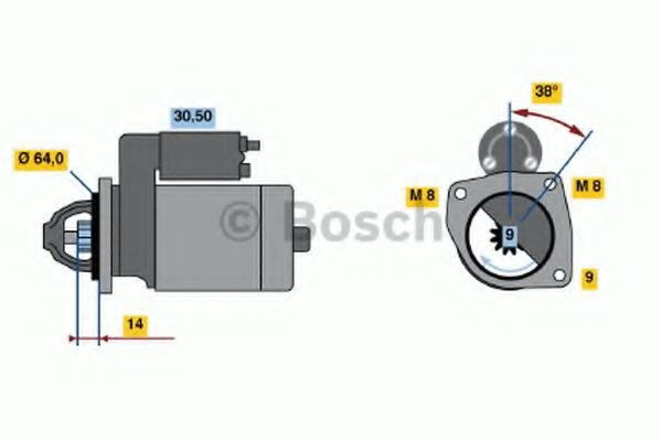 Motor de arranco 0986021590 Bosch