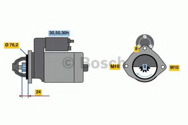 Motor de arranco 0986022880 Bosch