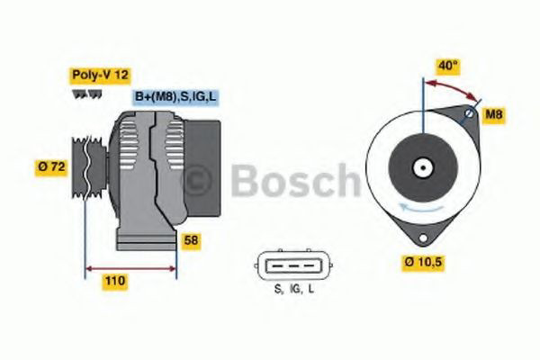 0986046040 Bosch Gerador