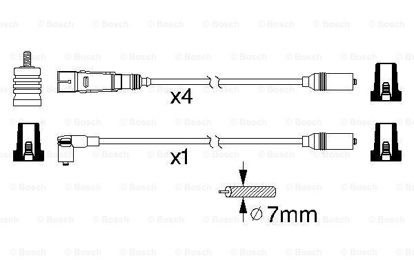 0986356317 Bosch Fios de alta voltagem, kit