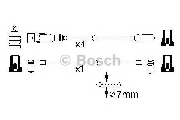 Compre 0986356338 Bosch Fios de alta voltagem, kit