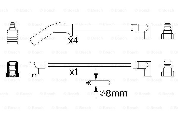 0986356724 Bosch Fios de alta voltagem, kit