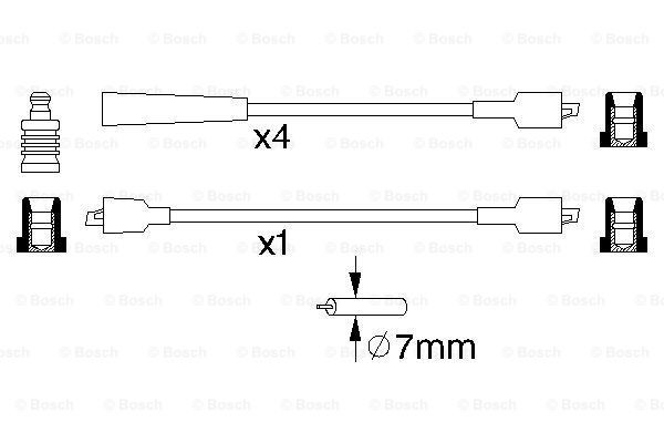 Fios de alta voltagem, kit 0986356862 Bosch