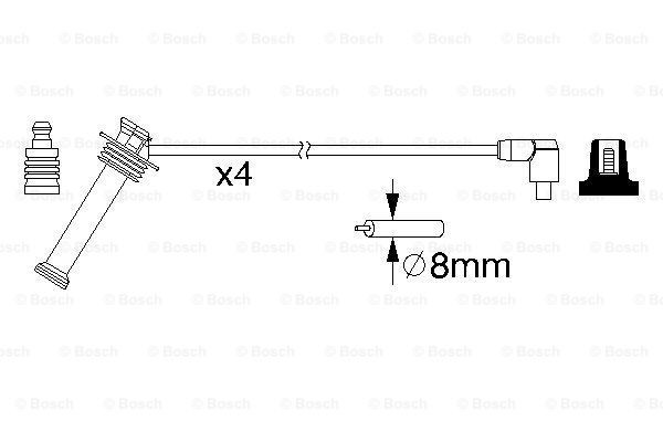 Fios de alta voltagem, kit 0986357208 Bosch